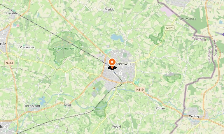 Kaart van Winterswijk en omgeving