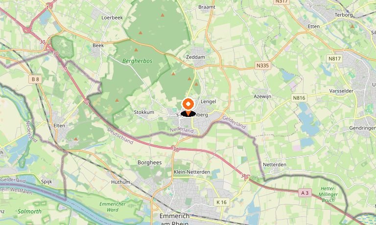 Kaart van 's-Heerenberg en omgeving