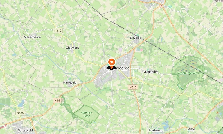 Kaart van Lichtenvoorde en omgeving